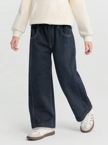 Balabala Girls Denim Jeans Soft Comfortable Long Pants Fashion Casual Trousers For Tween Girl Fall Outfit - Raw Denim - View 2