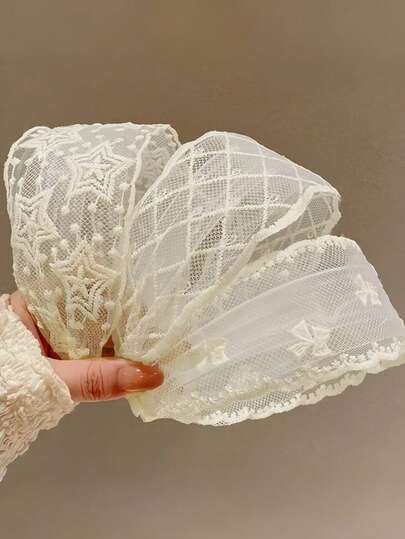 3pcs/1pc Girls French Gentle Ballet Style Lace Wide Band Headband With Teeth, High-End High-Crown Non-Slip Face Washing Headband Hair Accessory