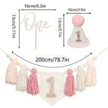 3 pièces Guirlande de franges en fil de style bohème fait main, décoration de chaise haute pour fête d'anniversaire, décoration murale, décoration de la maison - Plusieurs styles - Voir 3