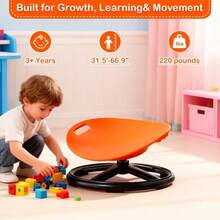 360-Degree Rotating Sensory Chair Suitable For - Oval Egg-Shell Design With Ergonomic Textured Surface, Durable Plastic, Anti-Slip Base & Cushion For Balance Training, Core Strength, For Office Focus & Rehab Chair - Orange - View 2