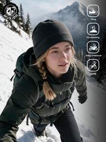 Musion 1 buah Topi Musim Dingin Bahan Fleece, Topi Rajut Hangat untuk Helm, Penutup Kepala Lembut Tahan Angin untuk Berkendara Motor, Lari, dan Olahraga Luar Ruangan - MultiWarna - View 11