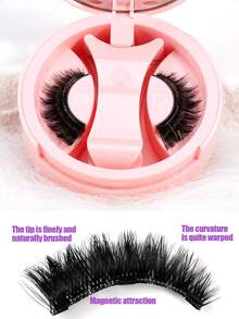 Magnetic Glue-Free Design, Portable Mirror Storage Box, Soft Curly Fur Texture, Comfortable To Wear, Reusable - View 9