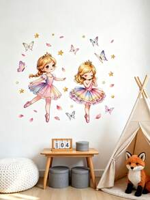Stiker Dinding Gadis Balerina untuk Rumah, Ruang Tamu, Kamar Tidur, Studio Tari, Dekorasi Dinding Latar Belakang, Stiker Dinding Perekat Sendiri - MultiWarna - View 3