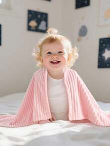1pc Plaid Wool Baby Blanket, Super Soft Comfortable Fluffy Baby Blanket, Suitable For Baby Stroller Newborn Blanket, 30 X 40 Inches, - Multicolor - View 2