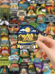 50Pcs Waterproof Outdoor Camping Decorative Stickers For Laptop Water Bottle - Multicolor - View 6