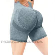 Short Esportivo Levanta Bumbum Cintura Alta Sem Costura Valorize o Corpo Com Conforto - Bingo - ALEATORIO - Visão 5