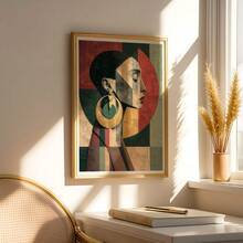 CPWAD Bohemian Geometric Collage Women Portrait Canvas Wall Art, Artist Home Decor, Suitable For Living Room And Bedroom, 2D Printed Poster Wall Art - 1pcs - View 11