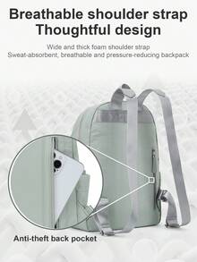 Women's Laptop Backpack, Suitable For 14/15 Inch Laptops, Fashionable Waterproof Lightweight Travel Office Business Teacher Nurse Computer Bag, With Laptop Compartment, Fashionable Women's And Girls' Backpack, Handbag, Student Backpack - Green - View 7