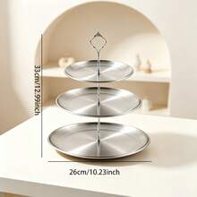 3pcs/4pcs (2-Tier/3-Tier + Accessory Set) Stainless Steel Multi-Layer Dessert Stand, Easy To Clean And Desktop Storage Display Rack, Stable And Rust-Proof, Space-Saving Party Holiday Table Organizer, Suitable For Cakes, Pastries And Seasonal Fruits. Perfect Practical Gift For Baking Enthusiasts Or Party Lovers, Christmas, Back To School Season. - View 12