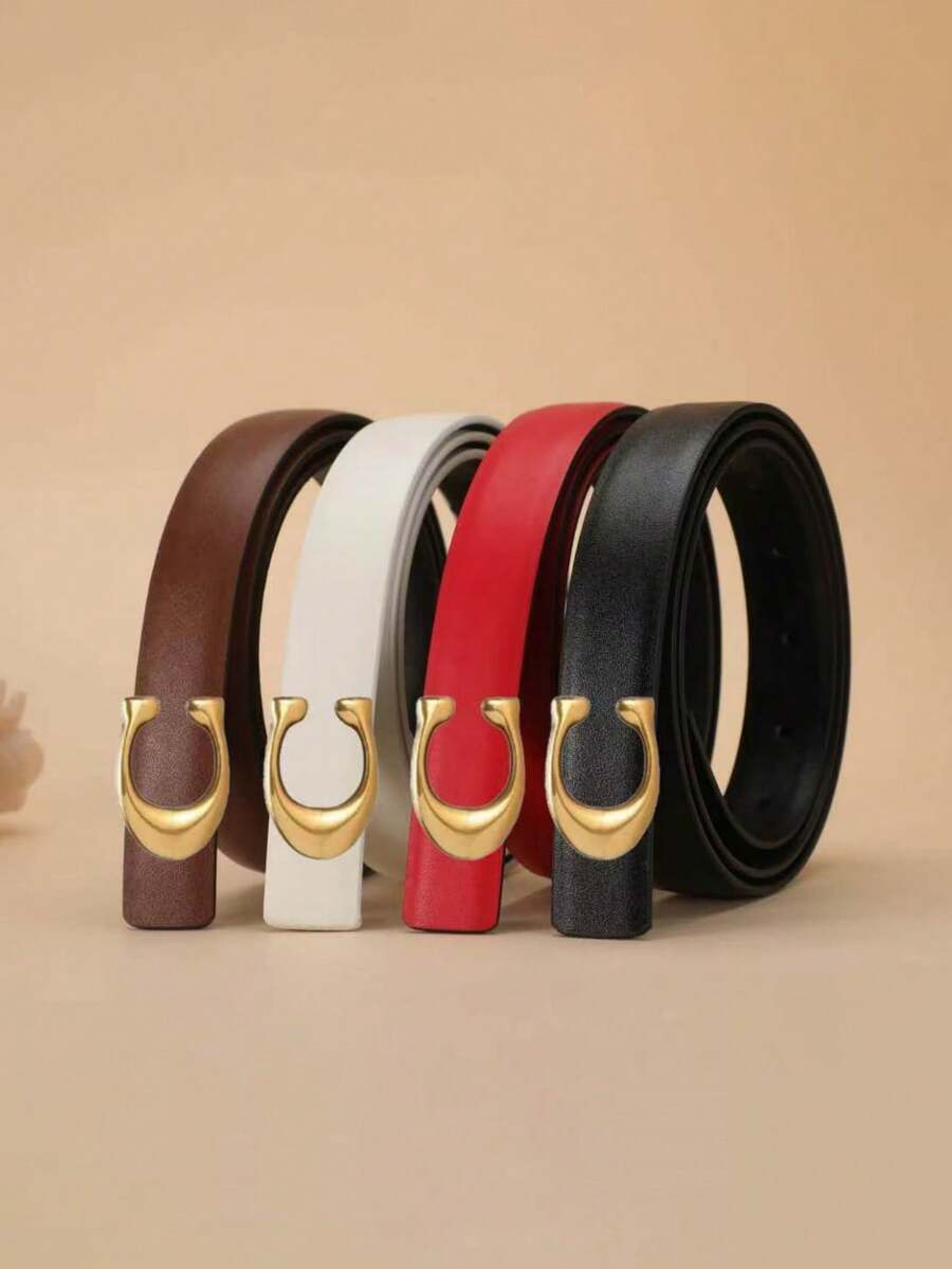 Sabuk Jeans Denim Polos Dua Sisi untuk Wanita, Sabuk Premium Gesper C Gaya INS untuk Wanita - MultiWarna - View 1