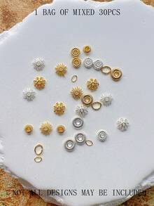 1 Pack Nail Art Alloy Decor Oval Spiral Metal 3D Embellishment - Multicolor - View 14
