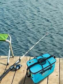 EVA Thickened Live‑Fish Bucket, Waterproof And Wear‑Resistant, With A Fish‑Throwing Opening, Hand‑Held Or Cross‑Body Wearable, Large‑Capacity, Portable For Holding Fish During Outdoor Fishing. - Random Color - View 5