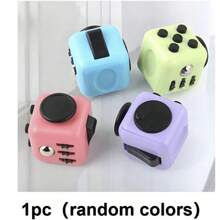 1pc Stress Relief Dice, Used For Relieving Anxiety And Focusing Attention, Plastic Material, Relaxing Body And Mind, Anti-Stress Magic Cube Gift (Random Color) - Multicolor - View 8