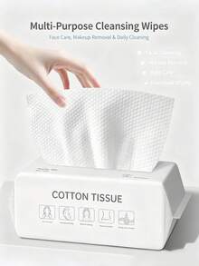 Disposable Thickened Cotton Facial Cleansing Wipes, Multi-Purpose Soft Cotton Cloth For Adults And Babies, Dry And Wet Use Face Cleansing Towels - Multicolor - View 3