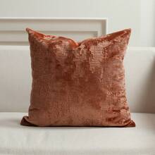 Face Jacquard Velvet Cushion Cover With Solid Backing - Orange - View 9