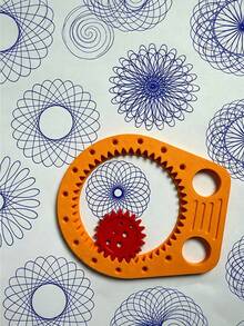 3pcs Twistable Gear Drawing Tool Set With Twistable Mechanism & Multi-Functional Gear System - Instant Patterns Suitable For Adult Coloring Books, Journals, Scrapbooking, Technical Drawings, DIY Art Supplies - Multicolor - View 3