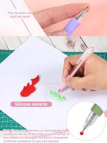 2/5 buah Pisau Lipat untuk Kerajinan Tangan, Alat Pemotong Presisi, Pisau Ukir, Pemotong Kertas Presisi, Cocok untuk Scrapbooking DIY, Pembuatan Stiker, Kerajinan Seni, Melukis, Kartu & Templat, Pemotongan Kertas, Unboxing (Warna & Gaya Acak) - Beraneka warna - View 9