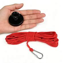 Set Magnet Pancing Neodymium 42mm yang Kuat, Magnet Penyelamat Bulat dengan Tali 10m dan Klip Pelepas Cepat Pegas, Cocok untuk Deteksi Logam di Sungai dan Danau - A - View 7