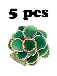 Natural Agate Slice Double Drilled Rough Edge Slab Beads DIY Jewelry Pendant Earring Charms Crystal Healing Craft Accessories - Green - View 9