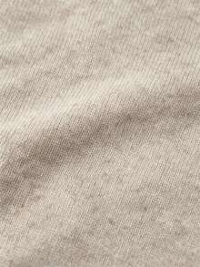 Sweater Rajut Leher Bulat Wanita Musim Semi/Gugur, Lengan Panjang dengan Manset Berenda, Atasan Rajut Pendek Serbaguna untuk Aktivitas Sehari-hari dan Kasual - Khaki Muda - View 6