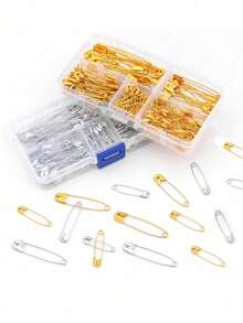 260/150/50/10pcs Multi-Size Metal Safety Pins, Durable And Easy To Use. Suitable For Clothing Repair, Handicrafts, Document Organization, Decoration, Brooches, Badges And Keychains. Perfect For Daily Use, Valentine's Day And Weddings - A - View 6