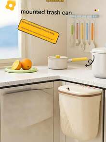 Wall-Mounted Trash Can With Lid, Large Capacity, Odor-Proof, Suitable For Kitchen, Bathroom And Toilet Paper Storage - A - View 8