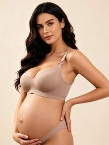 Hart & Haze Bra Menyusui Khaki untuk Menyusui, Bra Khusus Ibu Hamil dengan Fungsi Mengumpulkan & Mengangkat Payudara, Penutup Depan, Cocok untuk Kehamilan & Pasca Melahirkan - Khaki - View 4