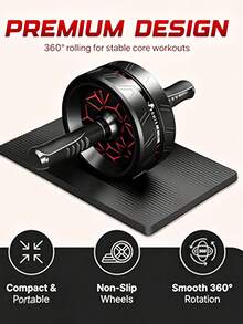 Roda Penggulung Perut Ergonomis Serbaguna dengan Pegangan Lembut untuk Mencegah Kelelahan Tangan - Peralatan Latihan Lantai untuk Binaragawan, Roda Penggulung Perut Tebal Tanpa Suara untuk Ruang Keluarga, Peralatan Gym Rutin untuk Wanita, Latihan Kebugaran, Olahraga. - Roda perut - View 2