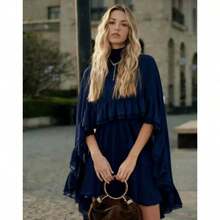 Women Short Dresses - Navy Blue - View 2