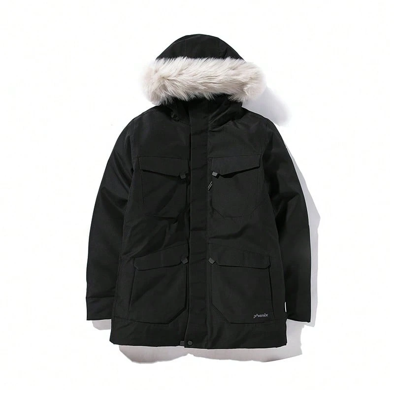 Jaket Bulu Angsa Panjang Sedang Phenix Urban GORE-TEX Tahan Air Tebal Hangat Unisex - Hitam - View 1