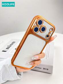 Koolife 1件電鍍金屬漆磨砂亮片手機殼，內置鏡頭保護蓋，時尚亮面軟 TPU 背蓋，適用於 iPhone 17/17 Pro/17 Pro Max、16/16 Pro/16 Pro Max/16 Plus、15/15 Pro/15 Pro Max/15 Plus - 橘色 - 查看 4