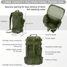 Men's Fishing Backpack, One Shoulder Fishing Gear Bag With Tool Box Storage Function, Unisex Fishing Gear And Accessories Storage Bag, Multi-Functional Outdoor Backpack, Suitable For Fishing, Hiking, Camping, Hunting And Travel, Lightweight Crossbody Fishing Bag, Multi-Pocket Design, Large Capacity Fishing Gear Storage Bag, Father's Day Gift, Birthday Gift, Graduation Gift, Christmas Gift, Gift For Outdoor Sports Enthusiast Boyfriend - Multicolor - View 5