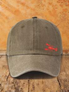 1pc Unisex Lobster Print Adjustable Size Sun Protection Fashion Casual Outdoor Vintage Distressed Washed Baseball Cap Dad Hat Suitable For Daily Wear - Style B - View 20