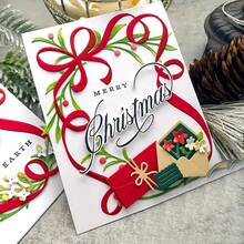 1pc Christmas Bow Metal Cutting Die, Suitable For Scrapbooking, Decorative Paper Card Making Materials And Embossing - Christmas - View 2