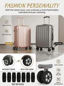 Multi-Color Silicone Universal Caster Wheel Protective Covers, Compatible With Luggage And Office Chair Casters, Quiet Noise Reduction, Anti-Wear, Easy Installation And Portable Storage, Protects Wheels From Bumps And Damage, Dual Use For Travel And Home Office, Practical Travel Accessory - Multicolor - View 2