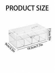 Caja de almacenamiento de bolsas de té de 1 compartimento con tapa abatible, caja de almacenamiento de té transparente apilable, caja de almacenamiento de bolsas de té de plástico de 4 compartimentos, adecuada para cocina y encimera - transparente - Ver 4