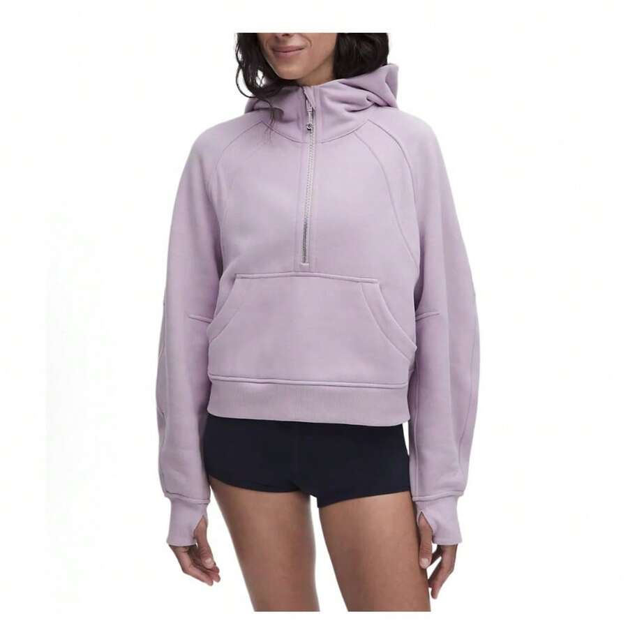 Lululemon Scuba Oversized Half-Zip Hoodie | Cotton-Blend Fleece Pullover, Boxy Short Fit With Kangaroo Pocket - 薰衣草薄霧色 - 查看 1