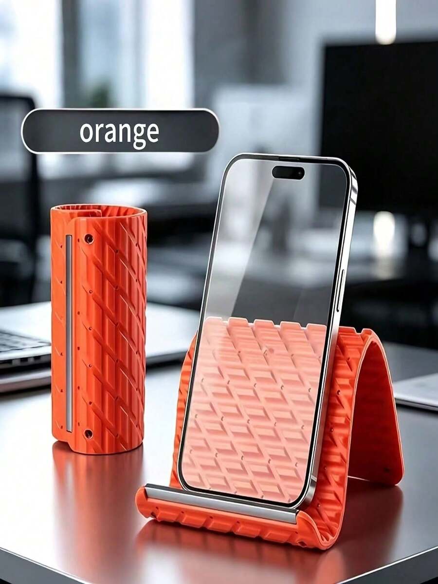 1pc High-Quality Soft Silicone Phone Stand, Foldable Non-Slip Desktop Base, Multi-Functional Design, Perfect For Phones, Tablets And Laptops, Batch Difference, Color Slightly Different