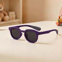 1 Pair Kids Square Rounded Frame Glasses With Double Rivets And Non-Slip Nose Pads, Sweet Decorative Eyewear For Outings, Daily Wear, Street Photography And Check-In - Multicolor - View 12
