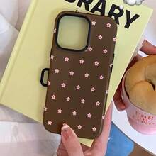 [24h Shipping From DE]Apple18 17 16 15 Promax  21 -26 Ultra GalaxyDark Brown Ditsy Pink Tiny Flower Magnetic Phone Case Suitable For IPhone 18Pro 17 15Pro 12,Cute Aesthetic Pattern For Girls Women,Perfect For Daily & GiftsCheap Nice Gift Phone Case For Party Favor - 1 Piece Of Picture Color - View 2