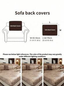 1 Stück hellbrauner elastischer Sofabezug aus Kunstleder, passend für 1 2 3 4-Sitzer Sofa, bequemer Sofabezug, Sofakissenbezug, geeignet für Außen- und Innenbereich, Wohnzimmer, Hotel - Hellbraun - Übersicht 14