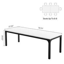 6.5FT Conference Table, 78.7-Inch Rectangle Meeting Seminar Table, Large Business Tables For 6-8 People Only Table (White+Black) - WhiteBlack - View 3
