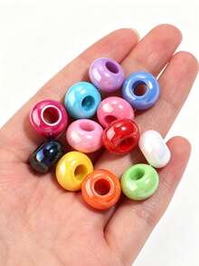 1/25/50pcs Acrylic Colorful Abacus Beads With Large Hole, Suitable For DIY Bracelets, Keychains, Holiday Decorations, Abacus Bead Tassel Dreamcatcher Making, Hanging Cord Beads - Multicolor - View 5