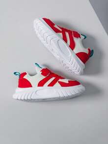Children's Spring/Autumn New Student Convenient Hook And Loop Campus Style Skate Shoes Casual Shoes - Red - View 2