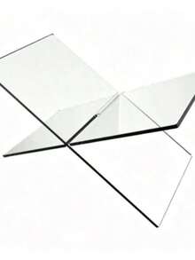 1pc X-Shaped Transparent Acrylic Bookshelf, Reading Book Stand, Music Album & Book Display Rack, Suitable For Library Reading And Book Storage, Cookbook, Music Album And Various Books, Kitchen Countertop Decorative Bookshelf - Transparent - View 1