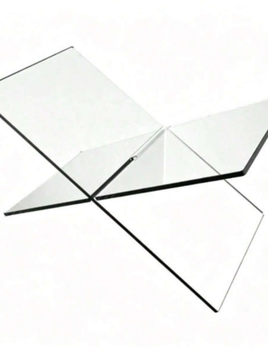 1pc X-Shaped Transparent Acrylic Bookshelf, Reading Book Stand, Music Album & Book Display Rack, Suitable For Library Reading And Book Storage, Cookbook, Music Album And Various Books, Kitchen Countertop Decorative Bookshelf - Transparent - View 1