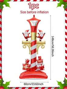 1pc Christmas Elf, Christmas Street Light, Christmas Balloon Stack, Suitable For Christmas Party, Doorway Decoration, Birthday, New Year's Eve Event, Home Atmosphere Decoration - Multicolor - View 13