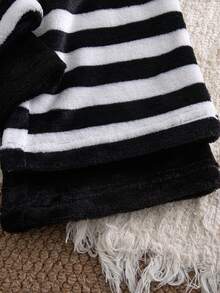 Multi-Piece Set Girls' Casual Fashion Striped Design Straight Leg Pants Double-Sided Fleece Thickened Warm Autumn/Winter - Multicolor - View 5