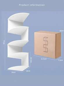 1pc 5-Tier Corner Wall Shelf, Multi-Layer Wall Storage Rack, Home Wall-Mounted Decorative Storage Organizer - White - View 4
