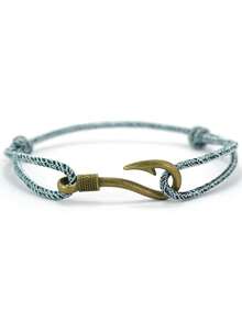 51Luckind Charm Fish Hook & Anchor Bracelet, Adjustable Double-Layer Milan Cord Bracelet, Unisex Nautical Adventure Accessory Gift - Fishhook Bracelet - View 26